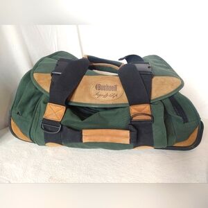 Bushnell Magnify Life Medium Roller Duffle Bag Green Canvas w/tan Luggage travel